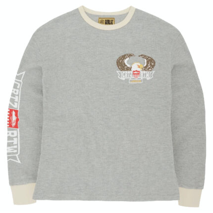 Corteiz Dipset Eagle Waffle Longsleeve Sweatshirt in Grey