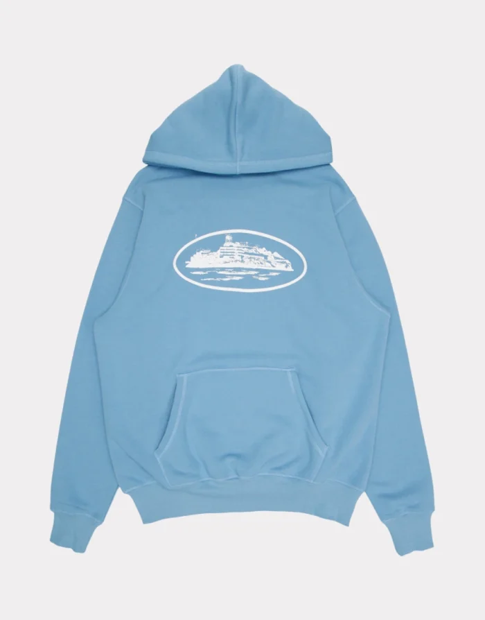 Sweat à capuche Corteiz Alcatraz bleu Sweat à capuche Corteiz Alcatraz bleu