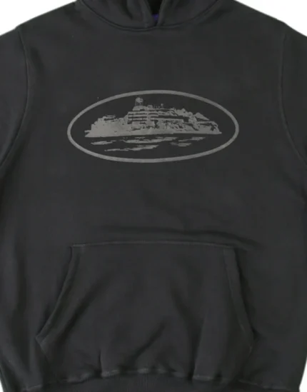Sweat à capuche Corteiz Alcatraz noir
