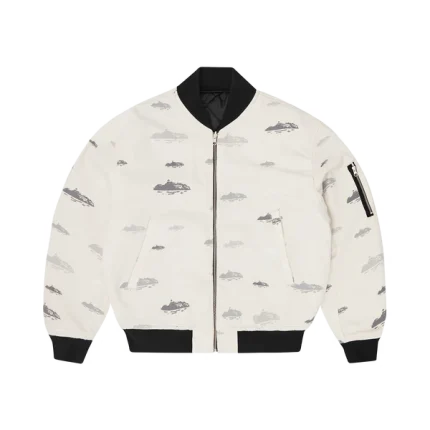 Corteiz REVERSIBLE BOMBER JACKET [OFFWHITE & BLACK]